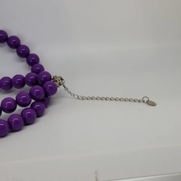 Vintage Claire's 30 inch Purple Bead Strand Necklace - Picture 3 of 5